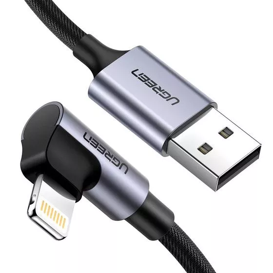Ugreen USB A To Right Angle Lightning Cable 1M