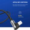 Ugreen USB A To Right Angle Lightning Cable 1M