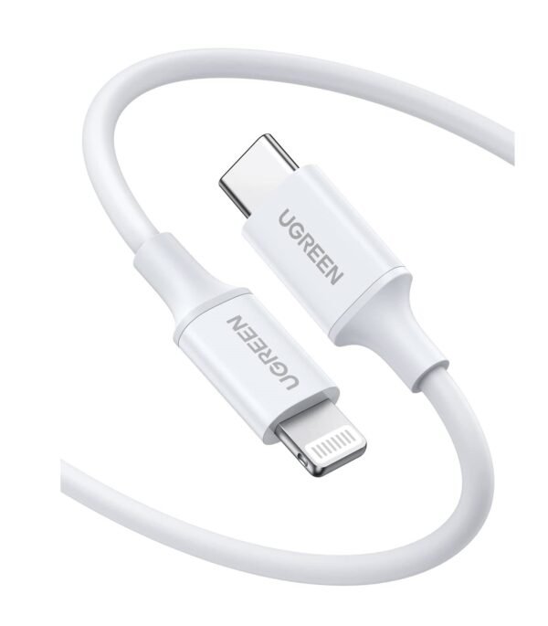 Ugreen USB C To Lightning M/M Cable Rubber Shell 60W 1M White