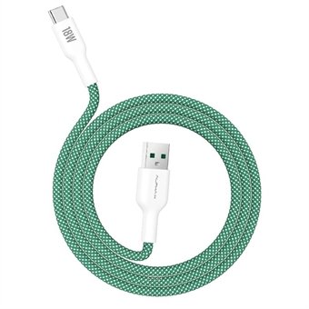 311446_1 ALPHA·X ALUSB 2C Data Cable USB A to Type C 1.2m Braided Cable Heat Protection (Green)