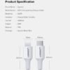 Ugreen USB C To Lightning M/M Cable Rubber Shell 60W 1M White
