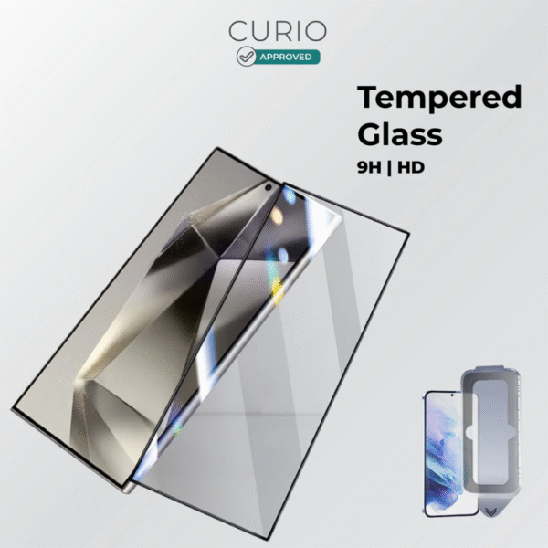 Charby CURIO Guard Curved 9H Tempered Glass Screen Protector Kit Full HD Clear for Samsung S24/S25 Plus Ultra