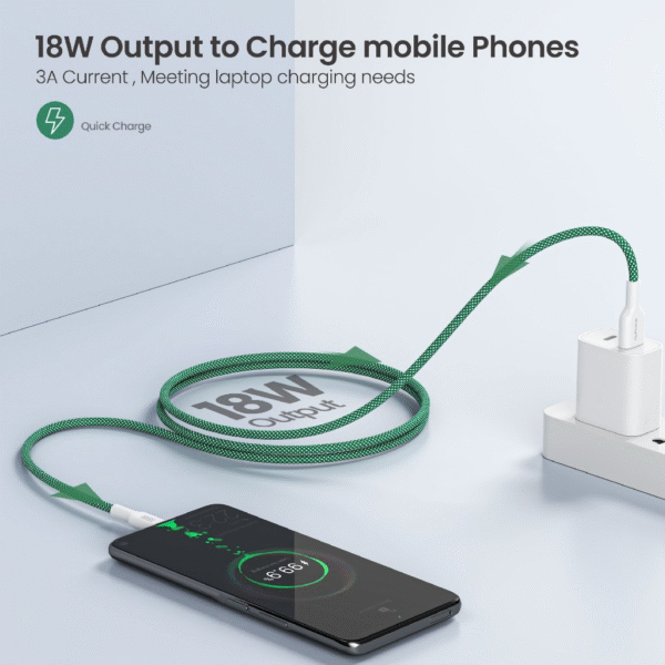 my-11134207-7rasa-m1f87tel7esi35 ALPHA·X ALUSB 2C Data Cable USB A to Type C 1.2m Braided Cable Heat Protection (Green)