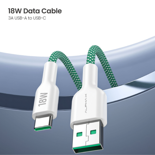 my-11134207-7rasg-m1f87tel7er5e5 ALPHA·X ALUSB 2C Data Cable USB A to Type C 1.2m Braided Cable Heat Protection (Green)